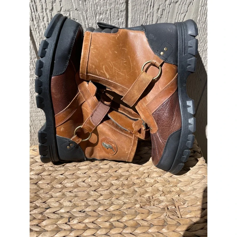 Polo Ralph Lauren Conquest III Boots Mens 11D Brown Leather Hunting Outdoor